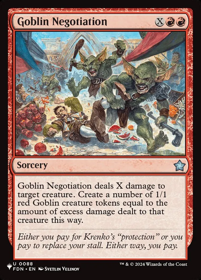 2020 The List Goblin Negotiation #FDN-88 uncommon card image