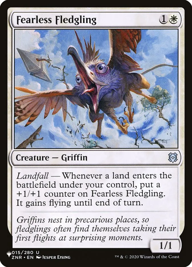 2020 The List Fearless Fledgling #ZNR-15 uncommon card image
