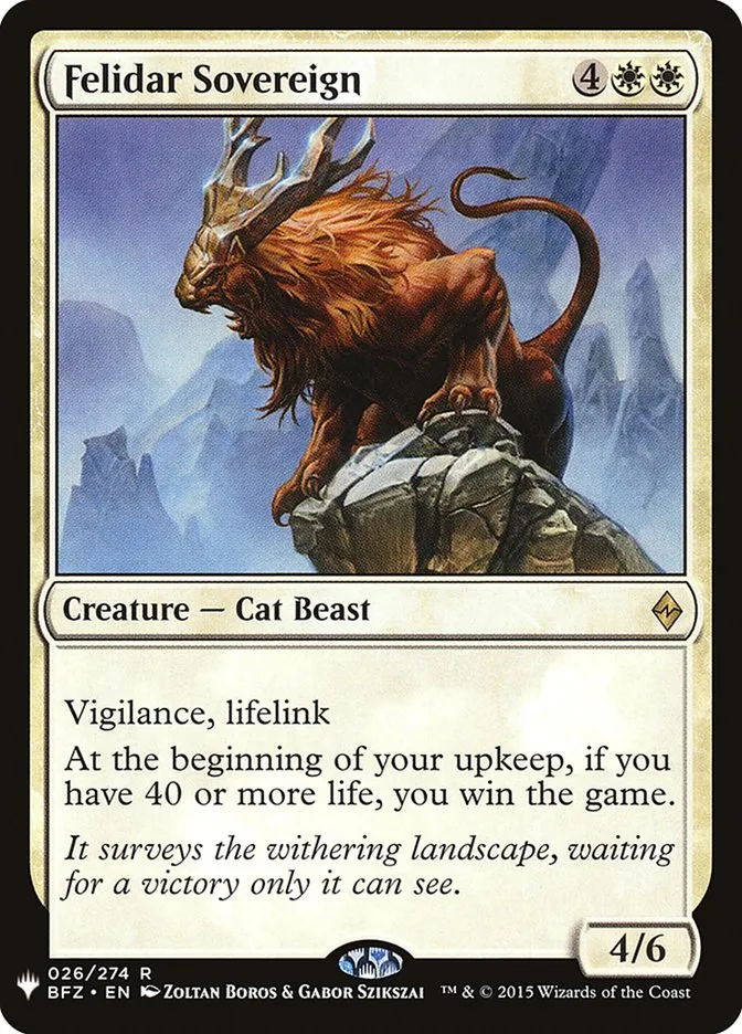 2020 The List Felidar Sovereign #BFZ-26 rare card image