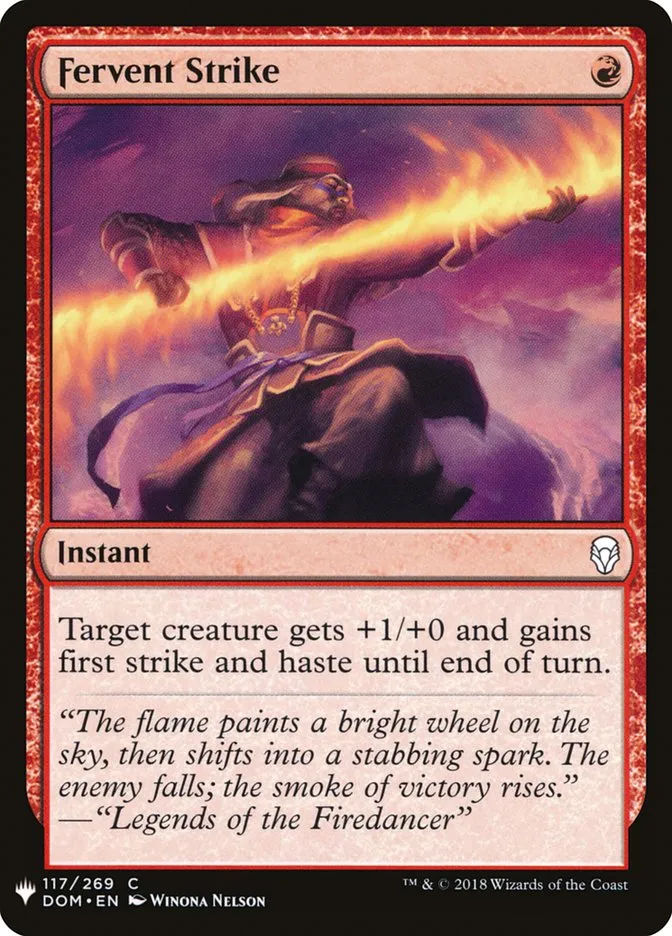 2020 The List Fervent Strike common #DOM-117 common card image