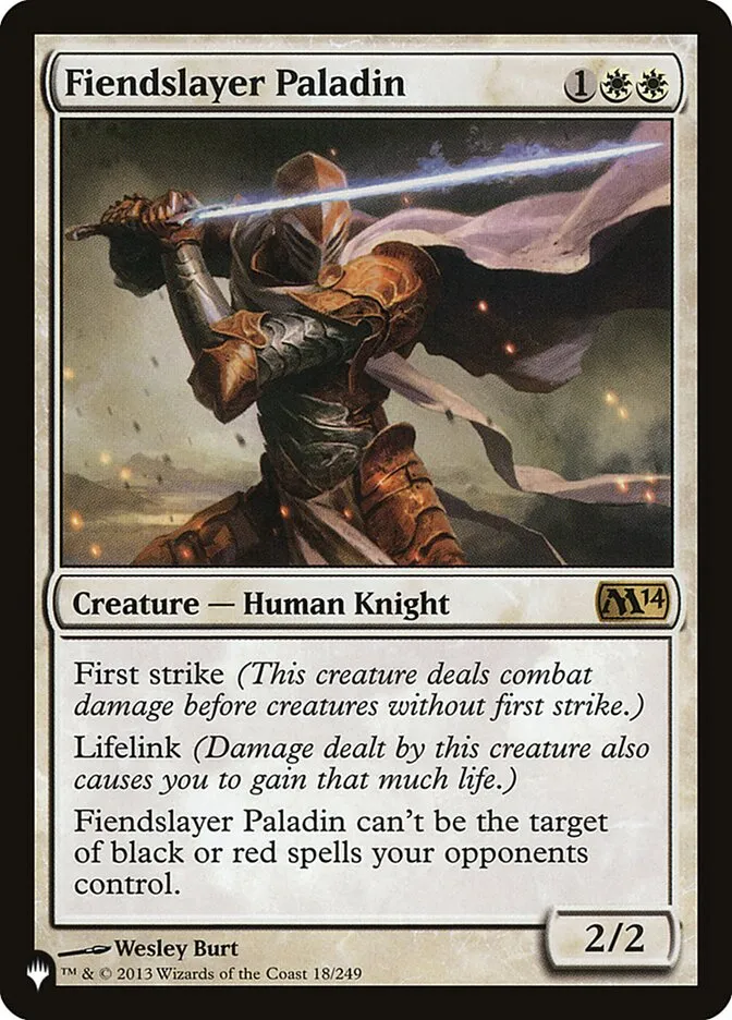 2020 The List Fiendslayer Paladin #M14-18 rare card image
