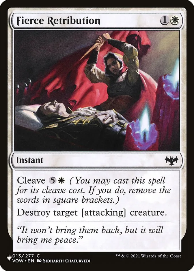 2020 The List Fierce Retribution common #VOW-13 common card image