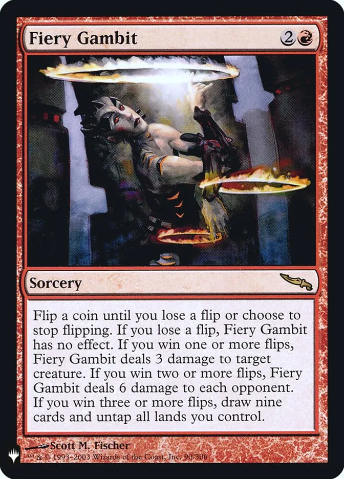 2020 The List Fiery Gambit rare #MRD-90 rare card image