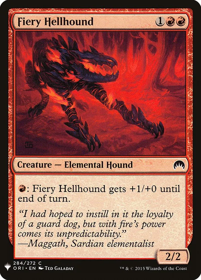 2020 The List Fiery Hellhound common #ORI-284 common card image