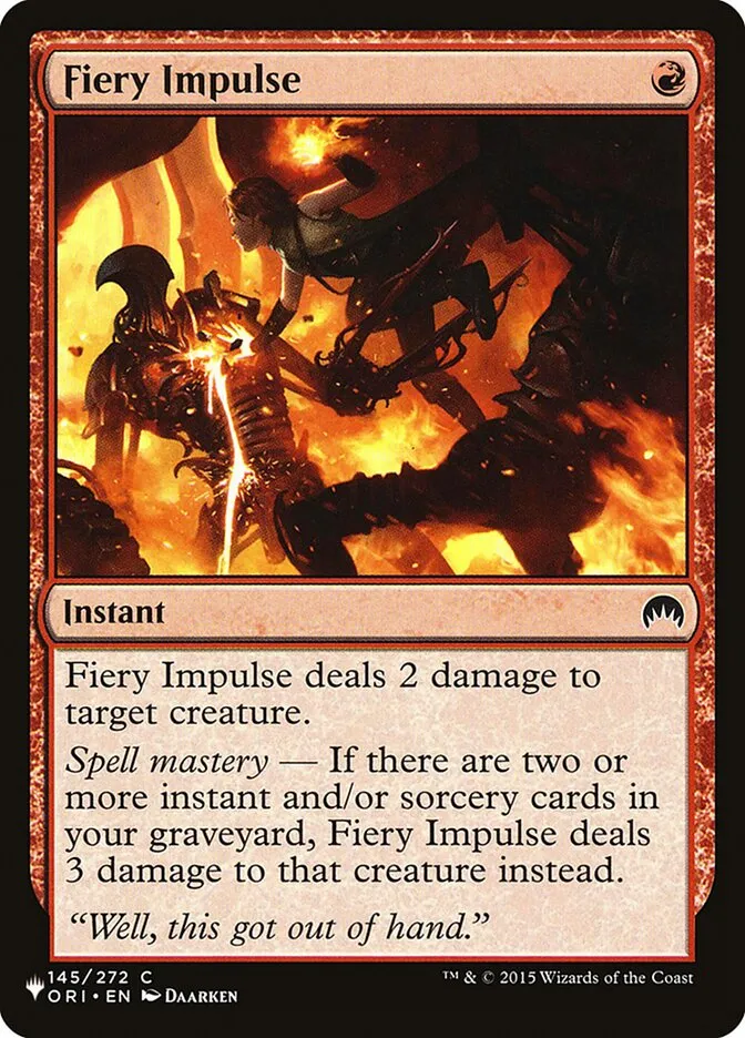 2020 The List Fiery Impulse common #ORI-145 common card image