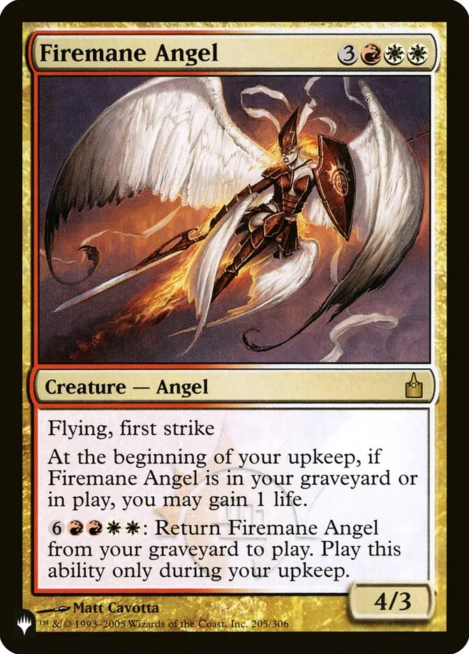 2020 The List Firemane Angel #RAV-205 rare card image