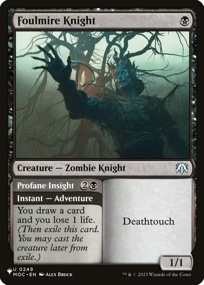 2020 The List Foulmire Knight // Profane Insight #MOC-249 uncommon card image