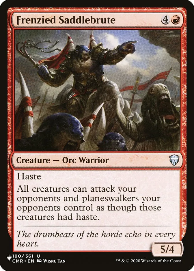 2020 The List Frenzied Saddlebrute #CMR-180 uncommon card image