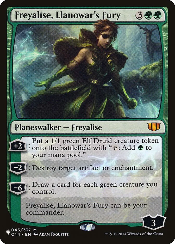 2020 The List Freyalise, Llanowar's Fury #C14-43 mythic card image