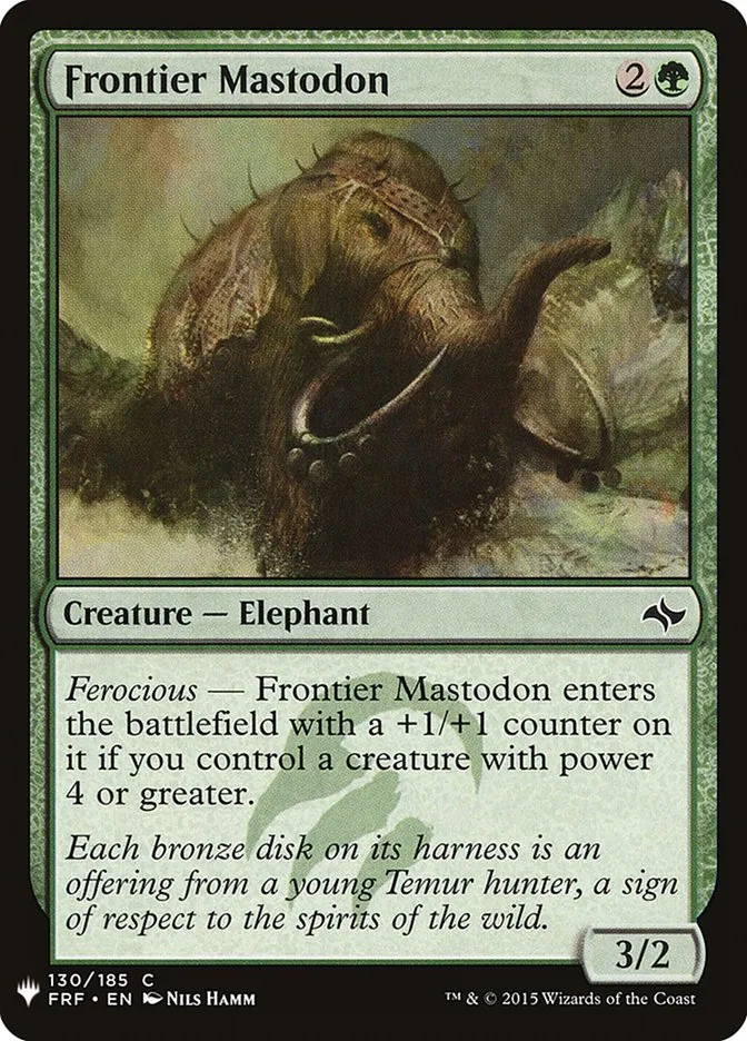 2020 The List Frontier Mastodon common #FRF-130 common card image