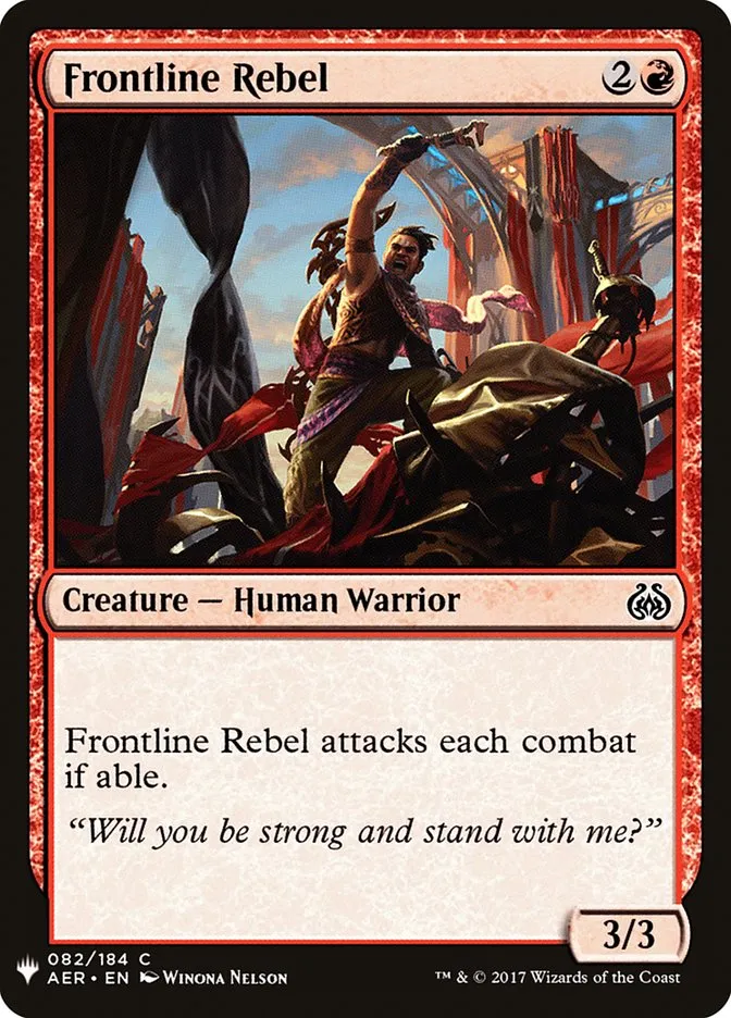 2020 The List Frontline Rebel #AER-82 common card image