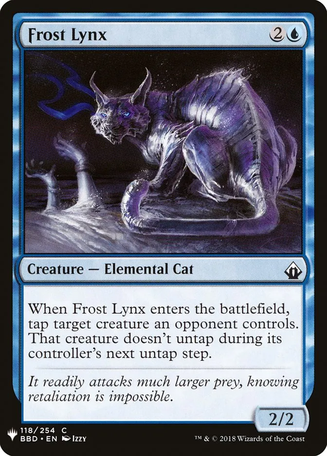 2020 The List Frost Lynx #BBD-118 common card image