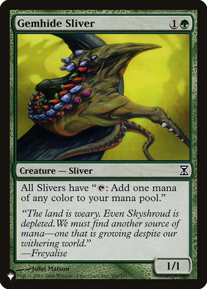 2020 The List Gemhide Sliver common #TSP-196 common card image