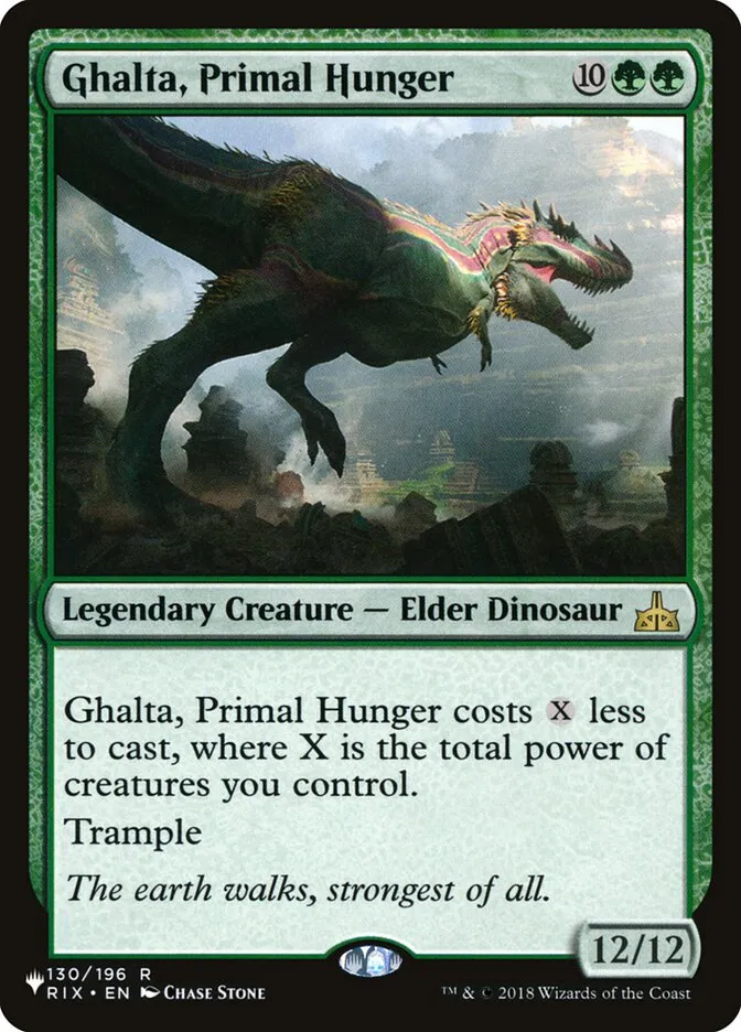 2020 The List Ghalta, Primal Hunger #RIX-130 rare card image