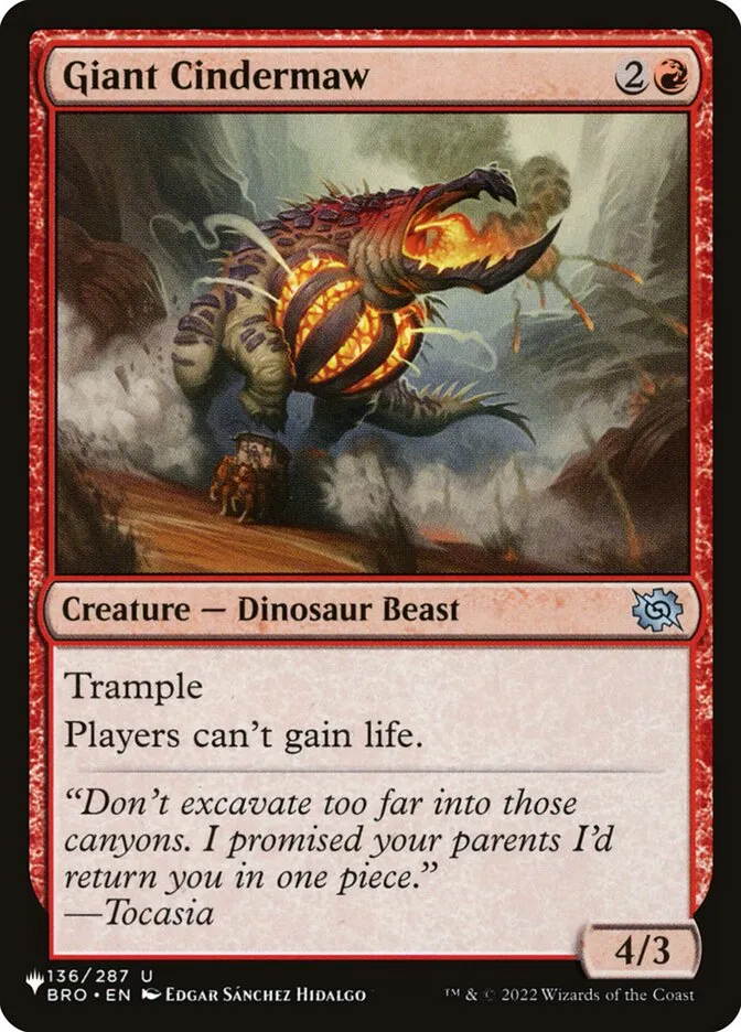 2020 The List Giant Cindermaw #BRO-136 uncommon card image