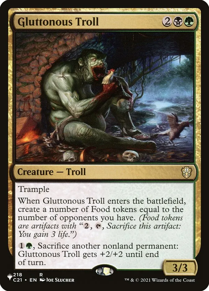 2020 The List Gluttonous Troll #C21-218 rare card image