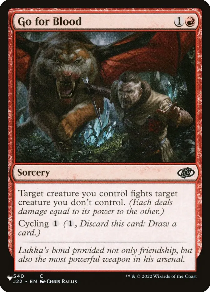 2020 The List Go for Blood #J22-540 common card image