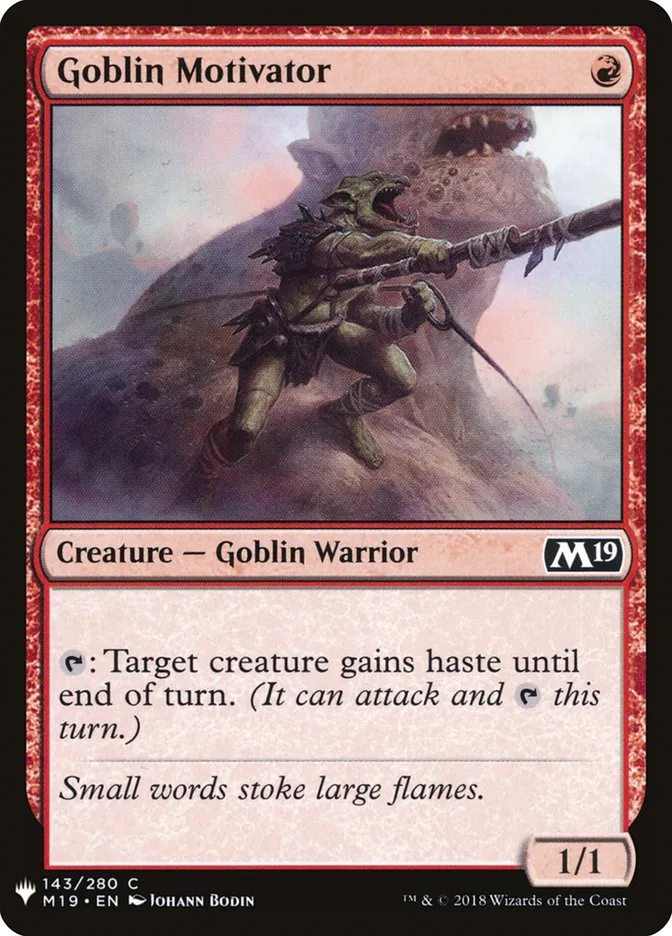 2020 The List Goblin Motivator #M19-143 common card image