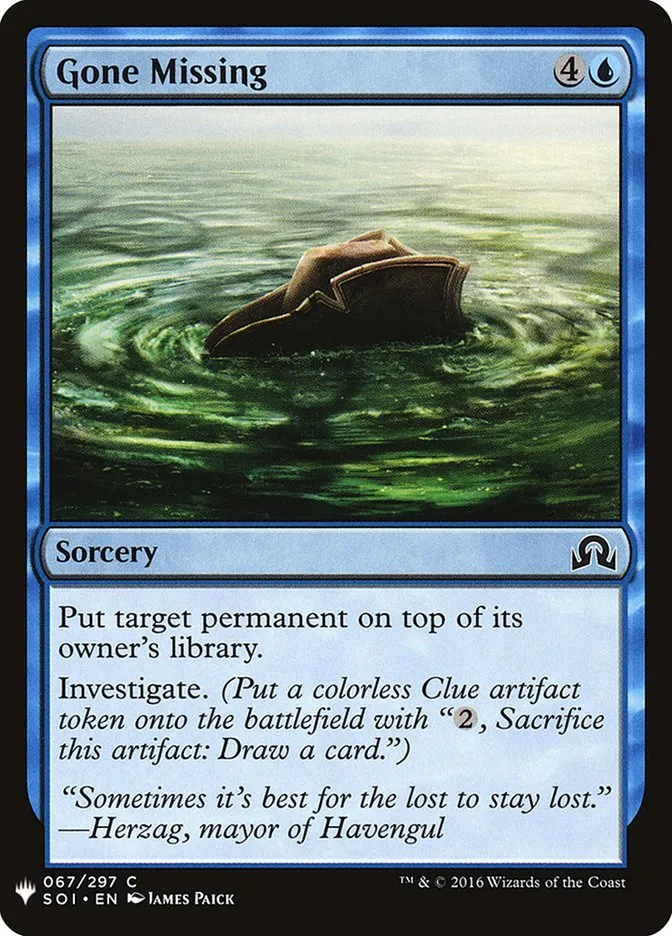 2020 The List Gone Missing common #SOI-67 common card image