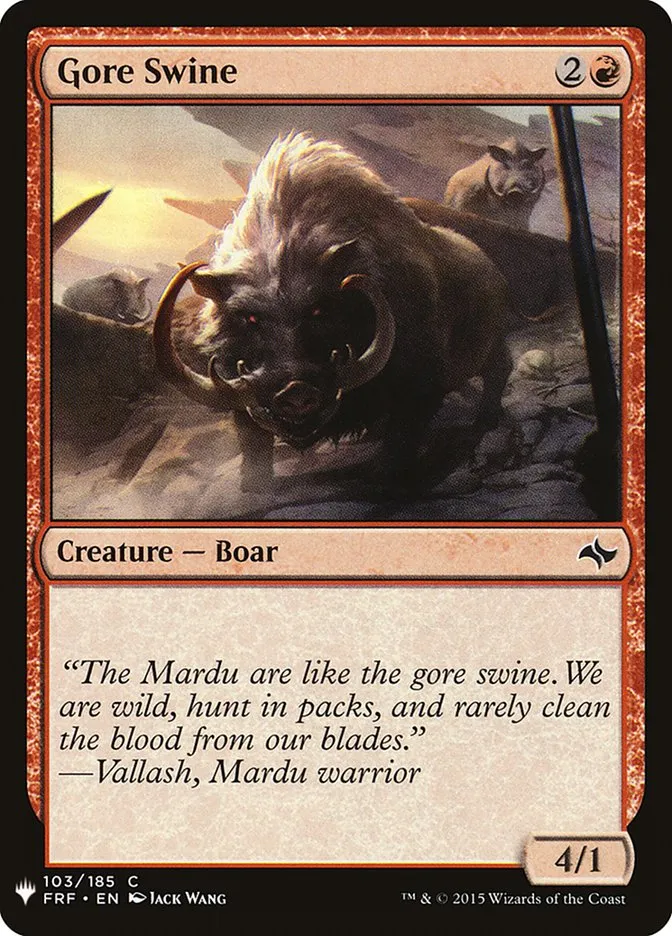 2020 The List Gore Swine #FRF-103 common card image