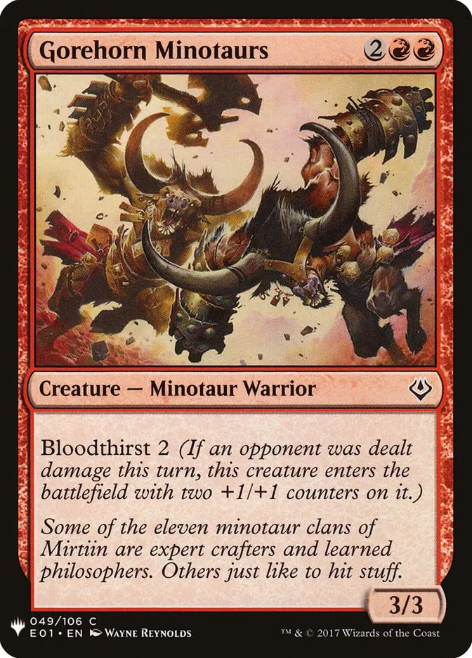 2020 The List Gorehorn Minotaurs #E01-49 common card image