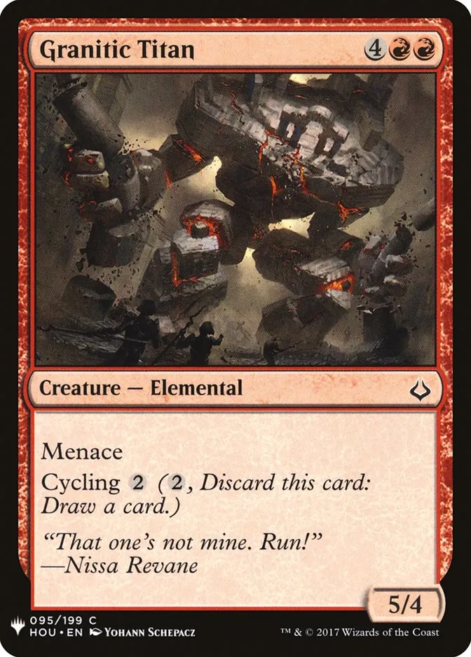2020 The List Granitic Titan #HOU-95 common card image