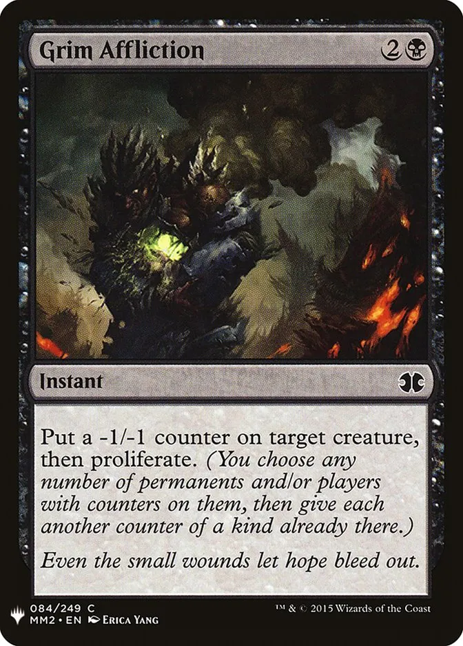 2020 The List Grim Affliction common #MM2-84 common card image