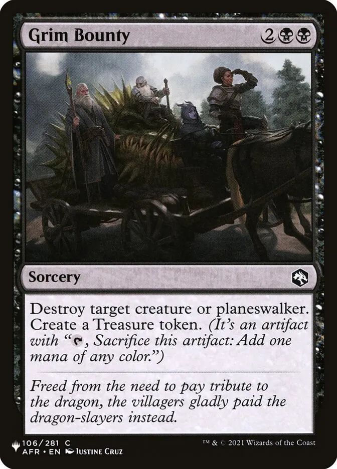 2020 The List Grim Bounty common #AFR-106 common card image