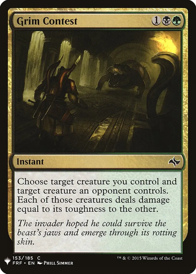 2020 The List Grim Contest common #FRF-153 common card image
