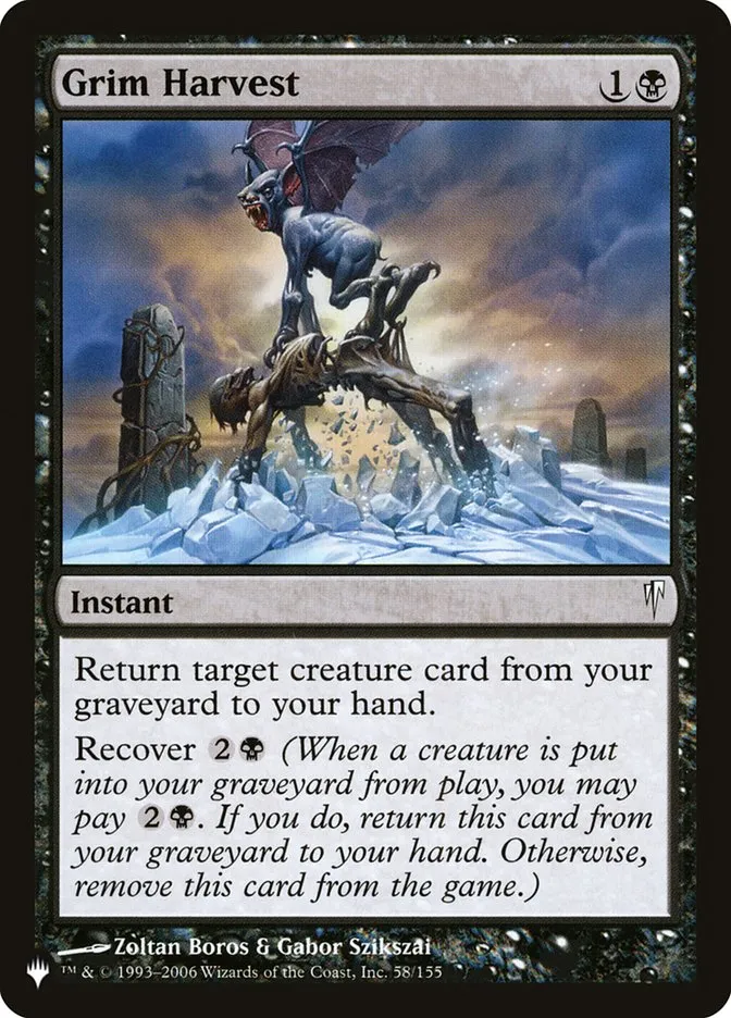 2020 The List Grim Harvest common #CSP-58 common card image