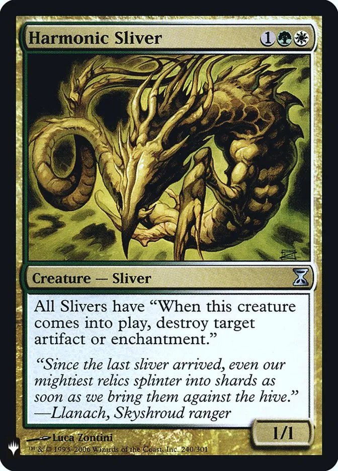2020 The List Harmonic Sliver #TSP-240 uncommon card image