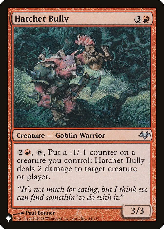 2020 The List Hatchet Bully #EVE-54 uncommon card image