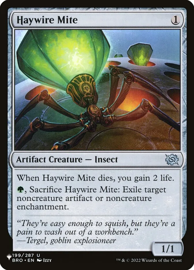 2020 The List Haywire Mite #BRO-199 uncommon card image