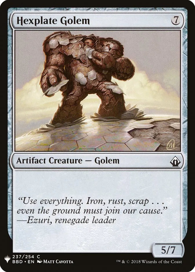 2020 The List Hexplate Golem common #BBD-237 common card image