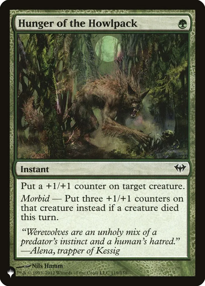 2020 The List Hunger of the Howlpack #DKA-119 common card image