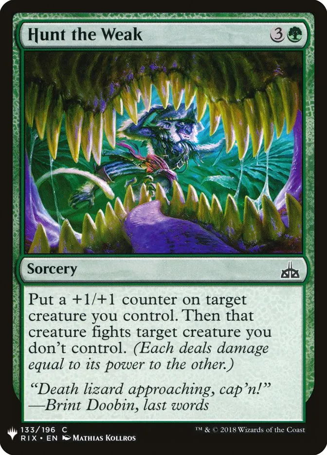 2020 The List Hunt the Weak common #RIX-133 common card image