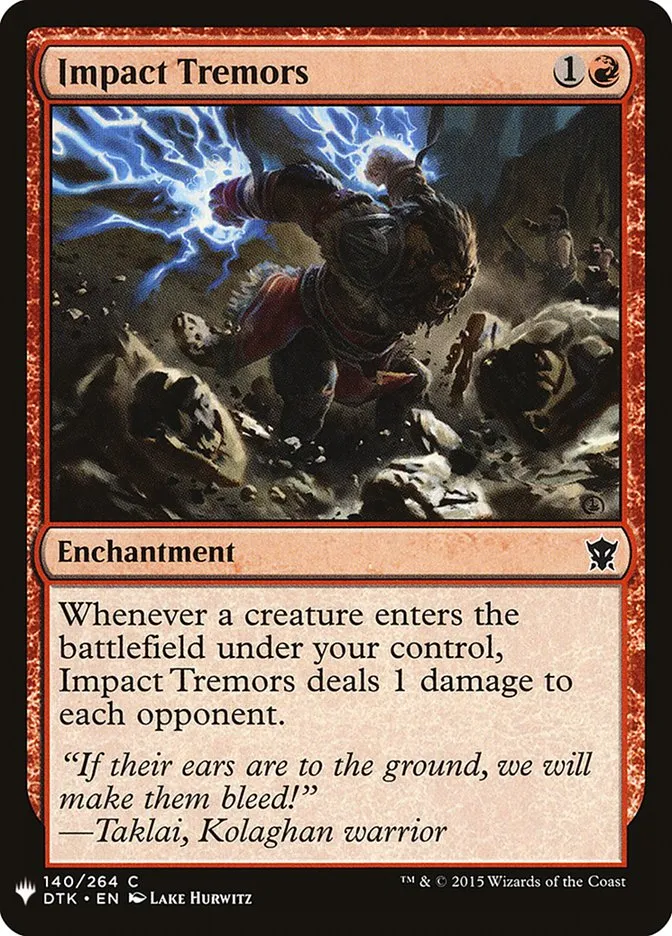 2020 The List Impact Tremors #DTK-140 common card image