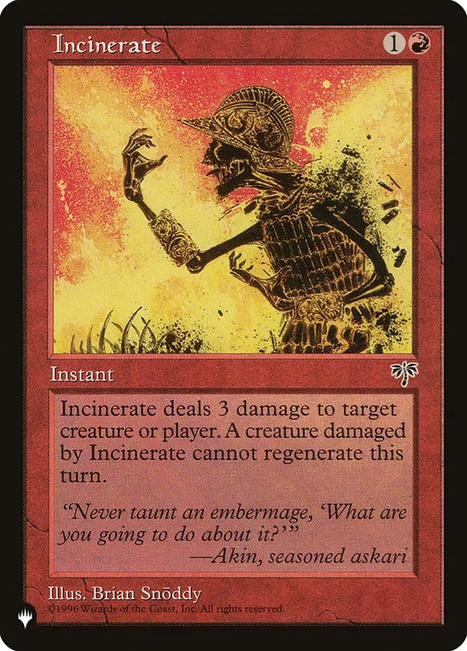 2020 The List Incinerate #MIR-184 common card image