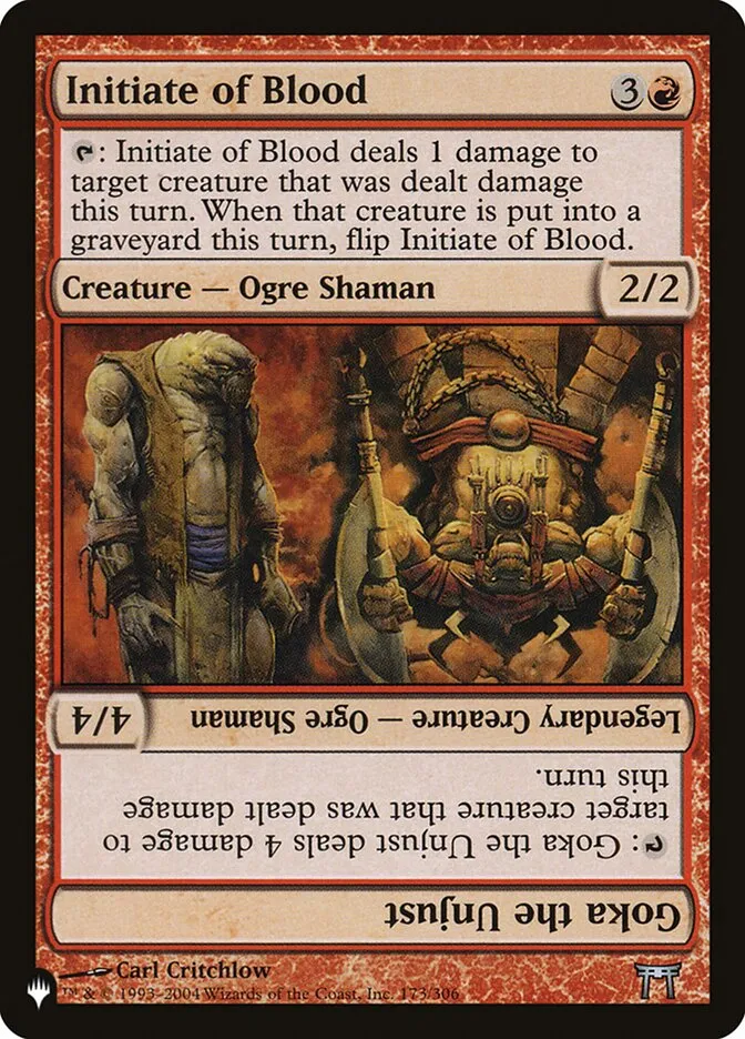 2020 The List Initiate of Blood // Goka the Unjust #CHK-173 uncommon card image