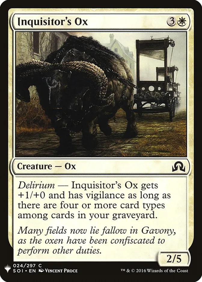 2020 The List Inquisitor's Ox #SOI-24 common card image
