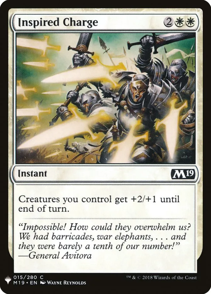2020 The List Inspired Charge common #M19-15 common card image