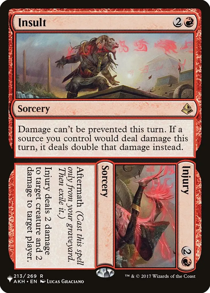 2020 The List Insult // Injury #AKH-213 rare card image