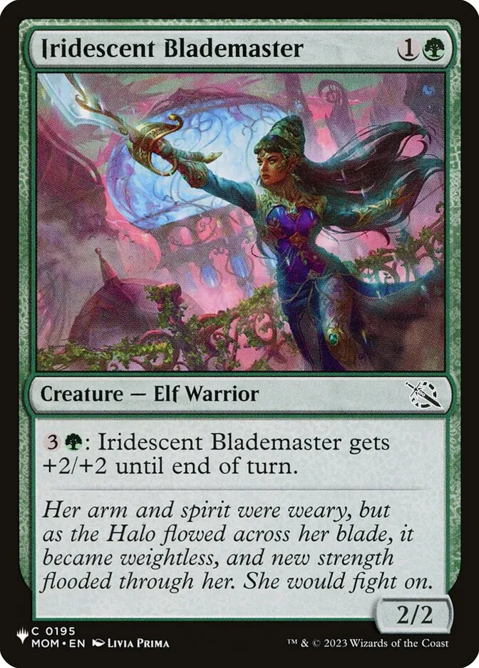 2020 The List Iridescent Blademaster #MOM-195 common card image