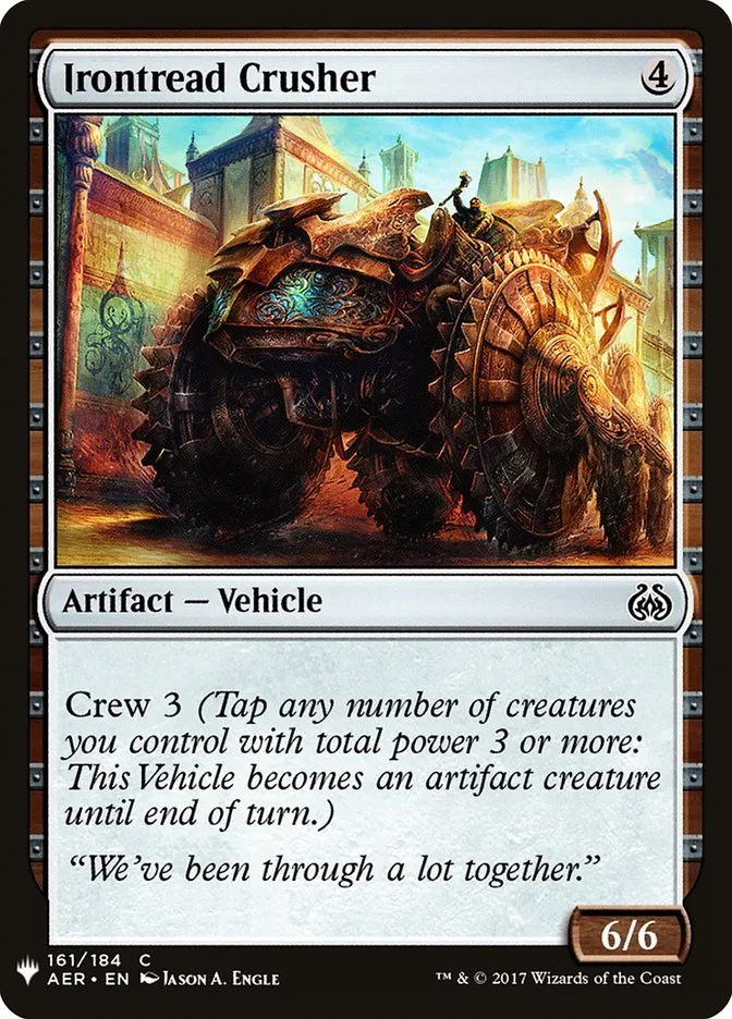 2020 The List Irontread Crusher #AER-161 common card image