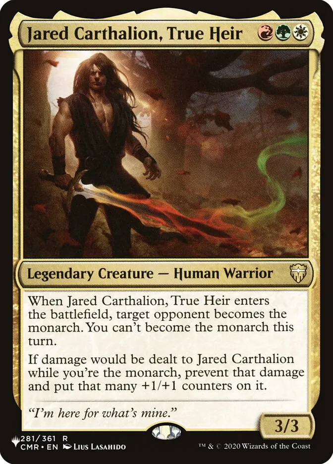 2020 The List Jared Carthalion, True Heir #CMR-281 rare card image