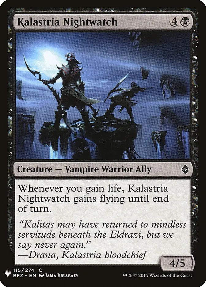 2020 The List Kalastria Nightwatch #BFZ-115 common card image
