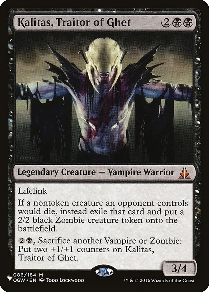 2020 The List Kalitas, Traitor of Ghet #OGW-86 mythic card image