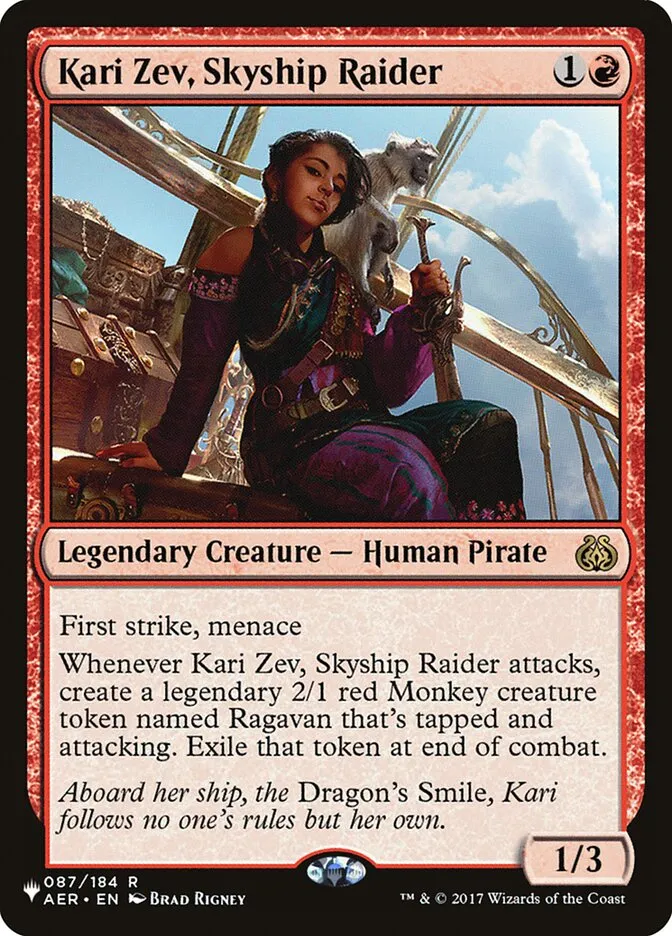 2020 The List Kari Zev, Skyship Raider #AER-87 rare card image
