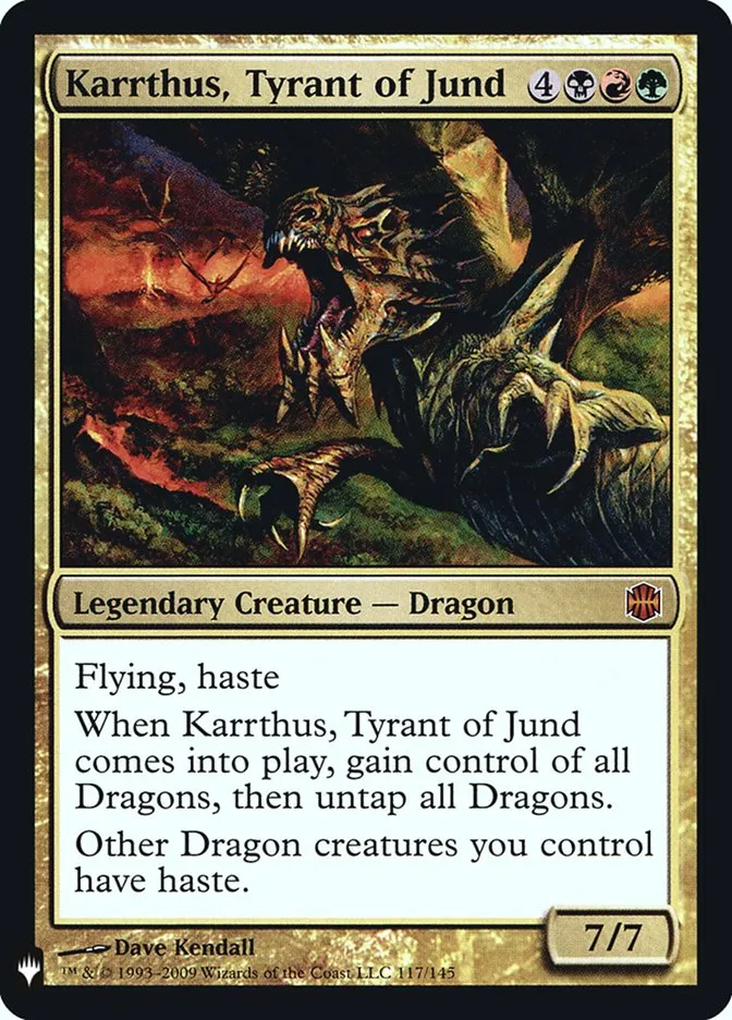 2020 The List Karrthus, Tyrant of Jund #ARB-117 mythic card image