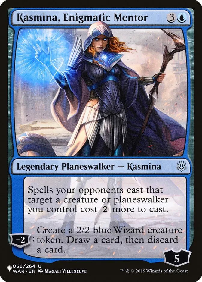 2020 The List Kasmina, Enigmatic Mentor #WAR-56 uncommon card image